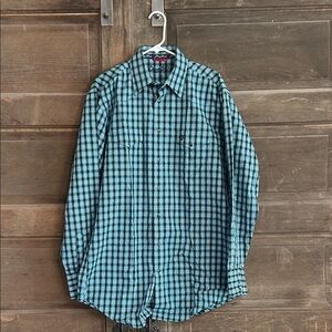 George Strait Collection One Pocket Long Sleeve Shirt Pearl Snap Large Tall
